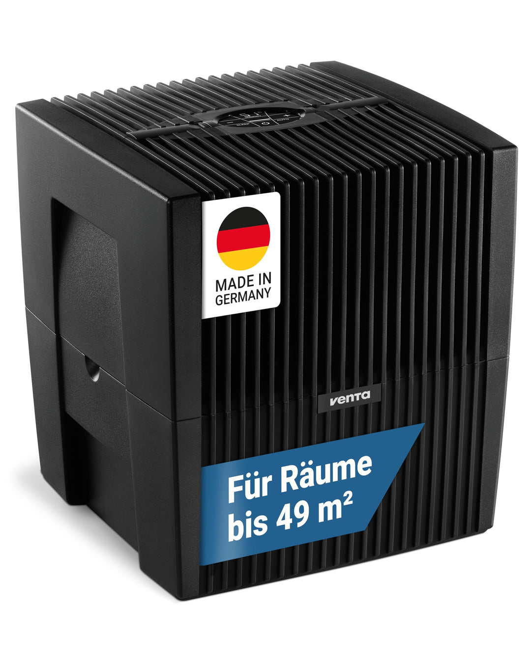 VENTA LW25 Comfort Plus Luftbefeuchter, für Räume bis 45 qm, 8 W, brillant schwarz Brillant Schwarz