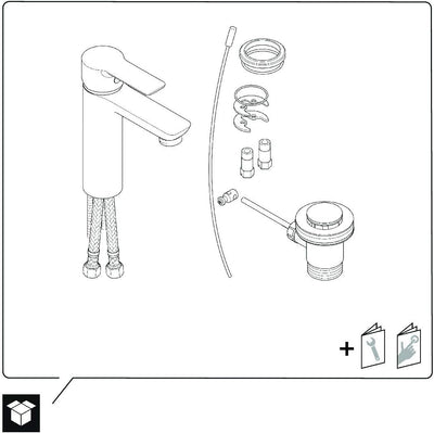 Duravit A11020 A.1 Einhebel-Waschtischmischer, Chrom mit Zugstangen-Ablaufgarnitur