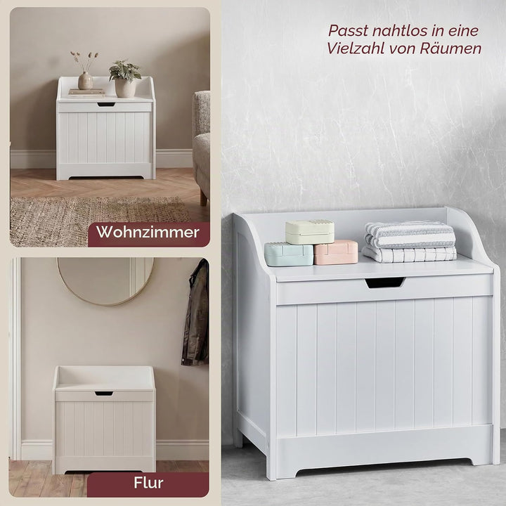 Home Discount priano Badezimmer Schrank Schrank Brust Mülleimer Holzkorb Einheit Wäschesack, Weiss