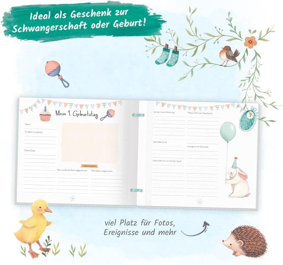 Trötsch Babyalbum Unser Baby Das erste Jahr: Erinnerungsalbum zum Eintragen Geschenkbuch Baby einkle