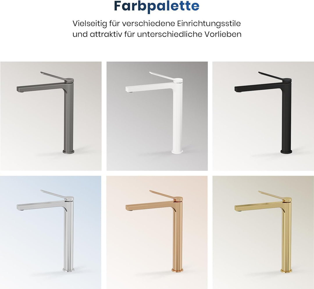 EMKE Wasserhahn Bad Chrom, 335 x 233 x 46 mm, Messing, Keramikkartusche, Badarmatur, Mischbatterie W