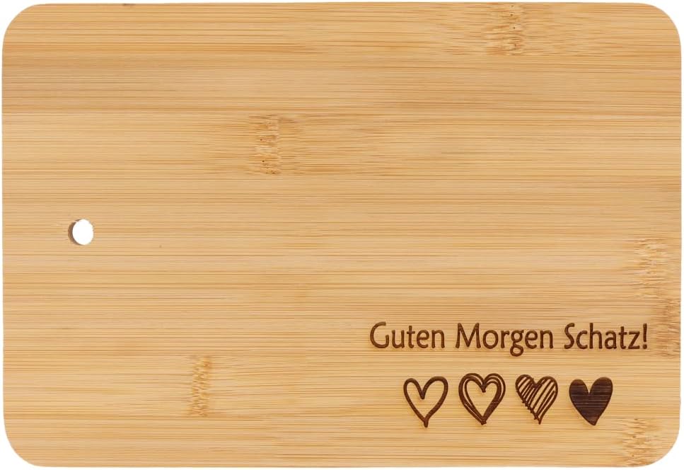 Spruchreif | 6er-Set Frühstücksbrettchen aus Bambus mit Ständer | Brettchenständer Holz mit Frühstüc