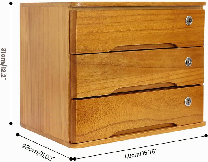 3 Schicht Desktop Storage Box, Desktop Storage Box mit abschliessbarer Schublade, Bürobedarf Schubla