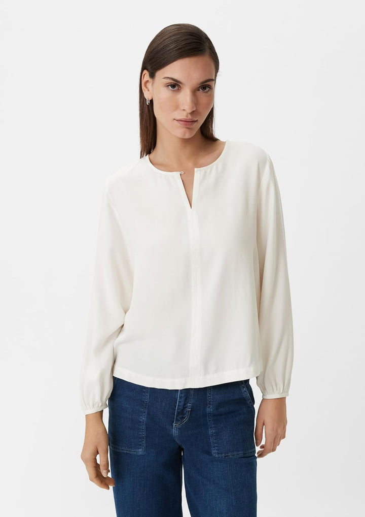 Comma Damen Bluse 34 0120 Weiss, 34 0120 Weiß