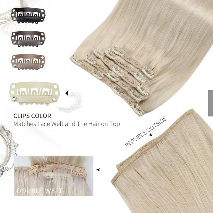 Moresoo Blond Clip Extensions Echthaar Güstig Extensions Echthaar Clip Blond Remy Clip in Extensions