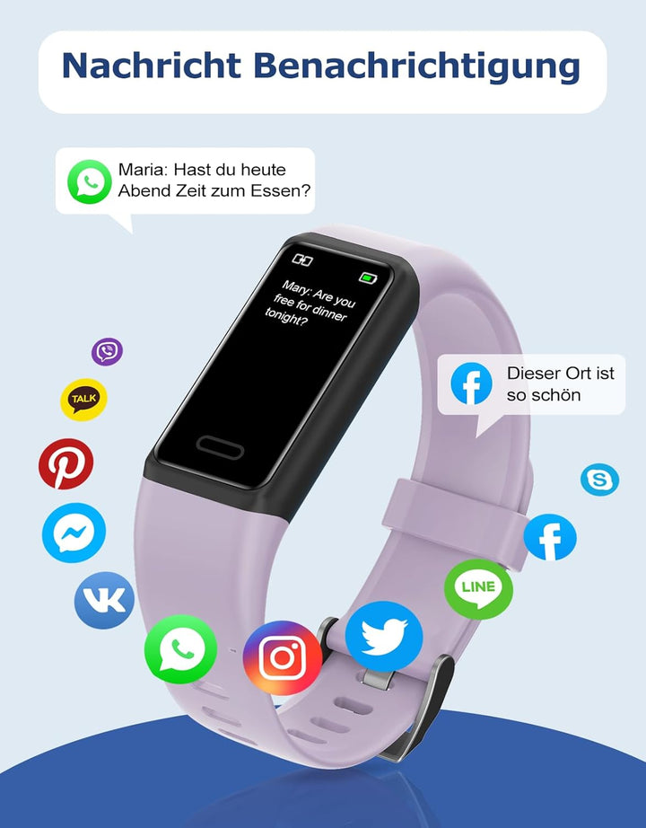 Cloudpoem Fitness Tracker,Fitnessuhr für Damen Herren mit Pulsuhr,Schrittzähler,Kalorienzähler,Schla