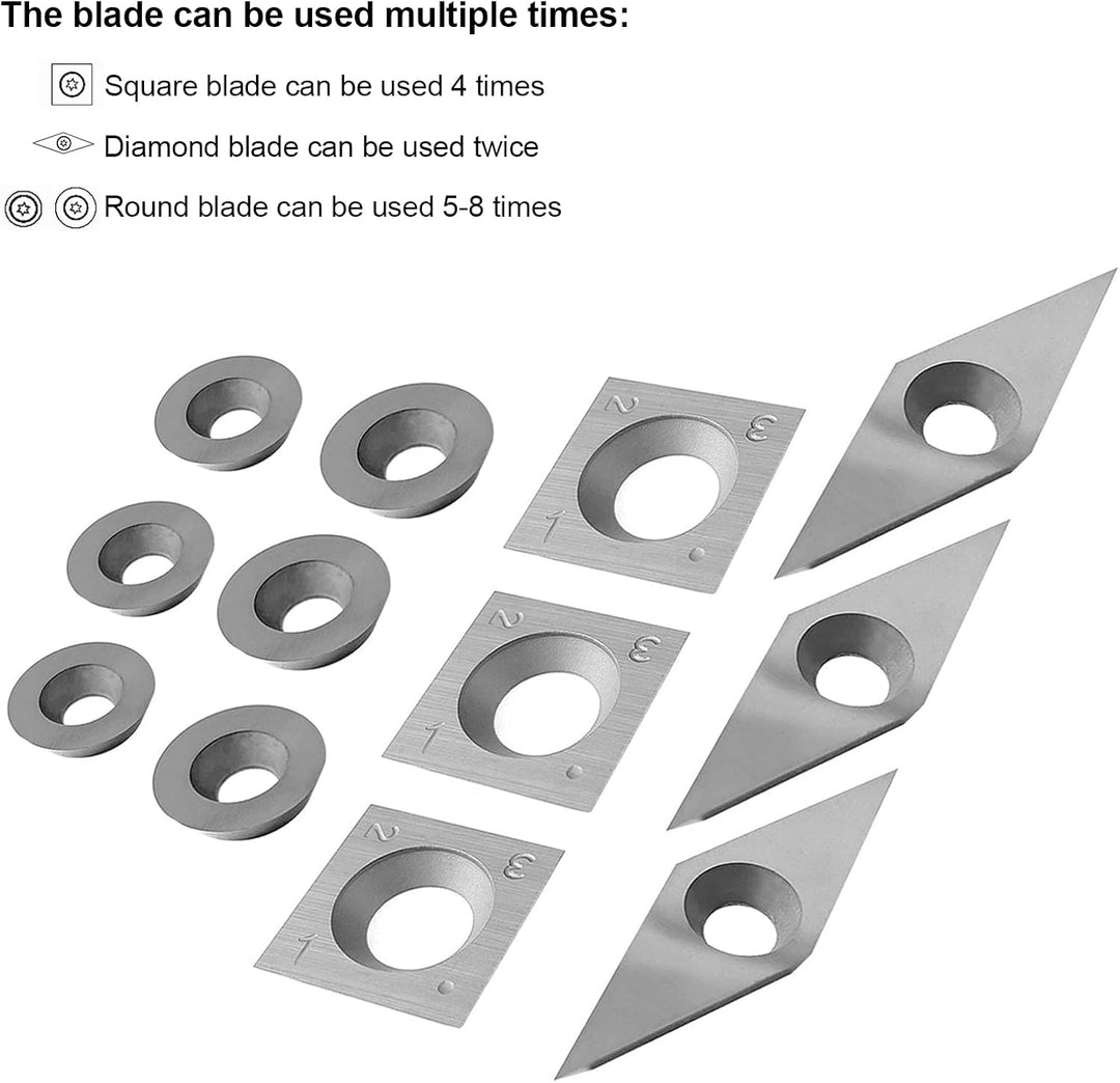 Drechselwerkzeuge,Drehmeissel Set 16 Stück,Wendeplatten Hartmetall,Diamantkopf Drechselwerkzeuge, Dr