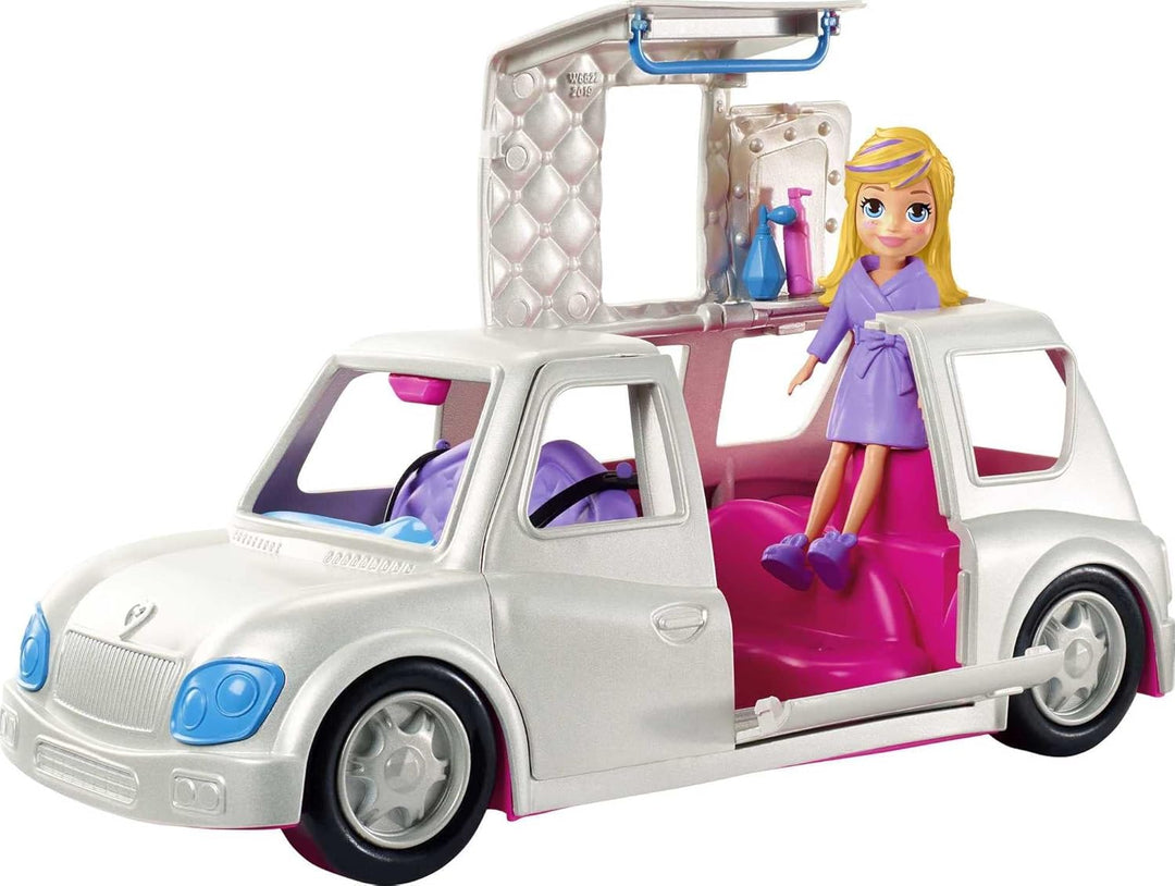 Polly Pocket GDM19 - Modespass Limousine mit Make-up und Modezubehör, Puppen Spielzeug ab 4 Jahren,