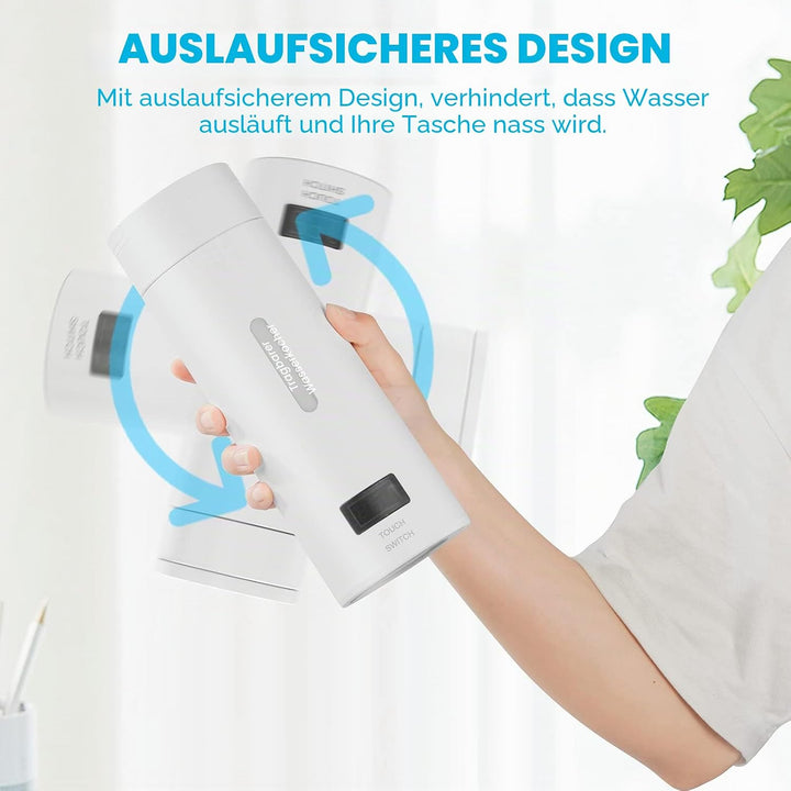 Flintronic Reise Elektrisch Wasserkocher, 380ML Mini Electric Kettle, 220 V/ 300W Thermoskanne, 304