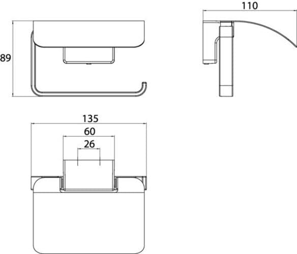 EMCO Cue Papierhalter mit Deckel, markant geformter Toilettenpapierhalter zur Wandmontage, hochwerti