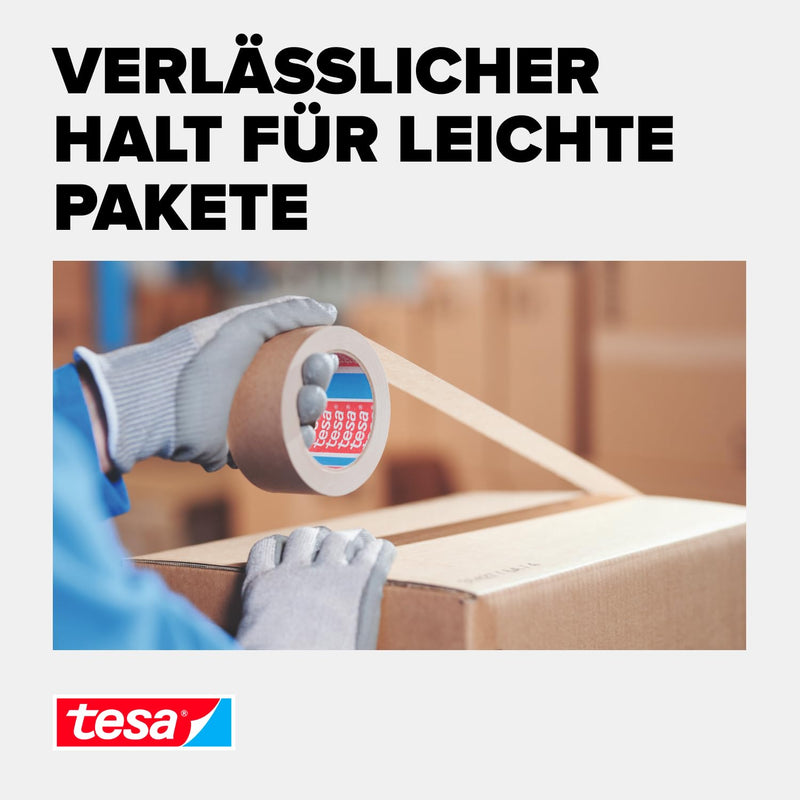 tesa 04713-00000-00 pack 4713 Paketband, Papier Klebeband zum Verschliessen von Verpackungen, recycl