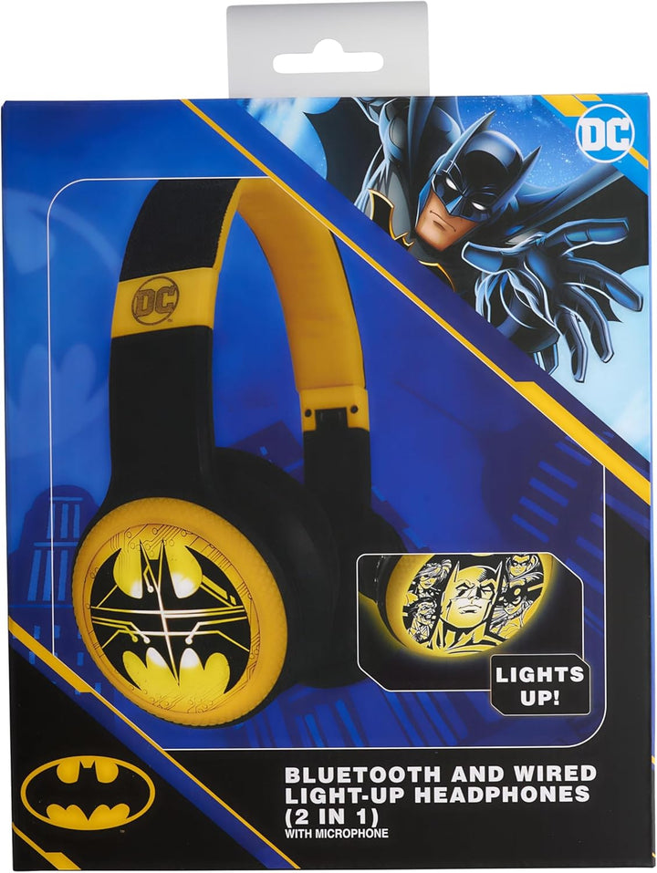 WONDEE Batman Geschenke, kabellose Bluetooth-Kopfhörer, beleuchtet, mit LED-Effekt, magische Kopfhör