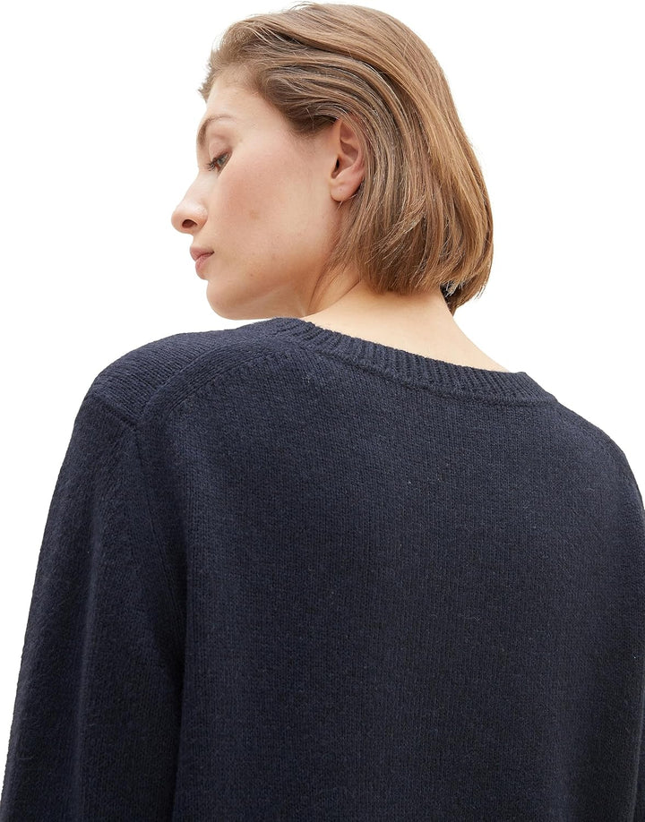 TOM TAILOR Damen Basic Pullover mit Rundhalsausschnitt XS 10668 - Sky Captain Blue, XS 10668 - Sky C