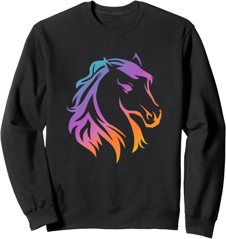 Süsses Pferde Mädchen Design Reiterin Reitsport Grafik Sweatshirt