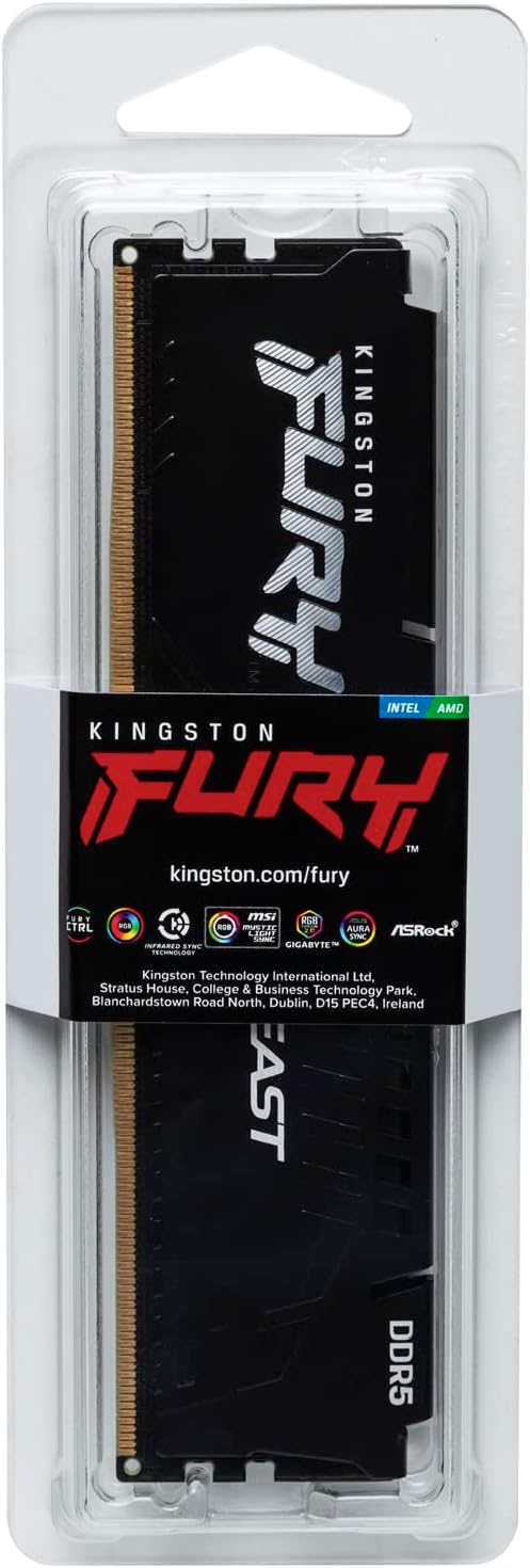 Kingston FURY Beast DDR5 8GB 6000MT/s DDR5 CL40 DIMM Desktop Gaming Speicher Einzelnes Modul - KF560