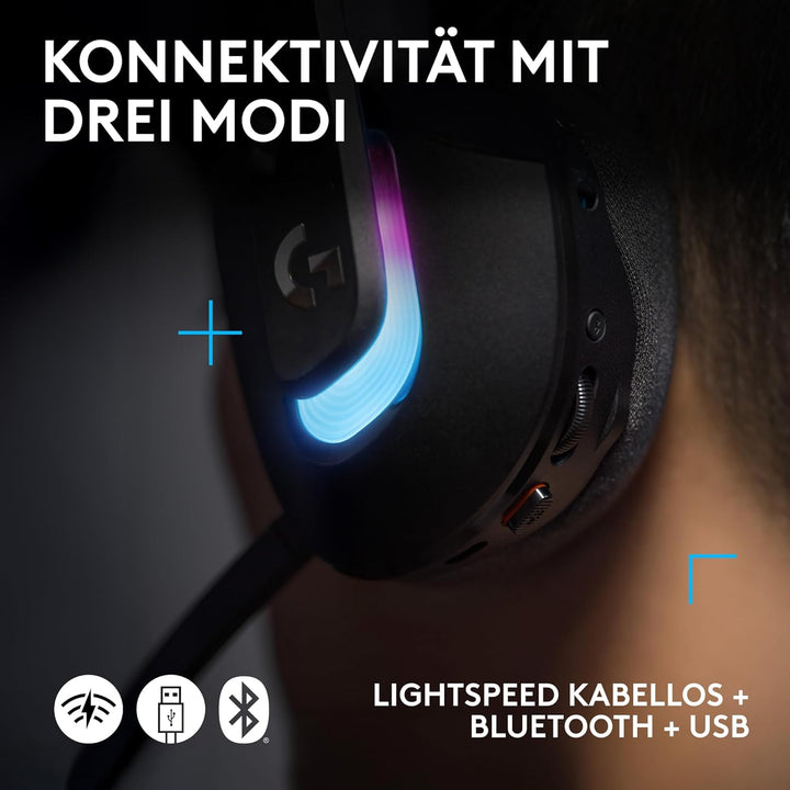 Logitech G G522 LIGHTSPEED kabelloses Gaming-Headset, LIGHTSYNC RGB, Mikrofon und erweitertem synchr