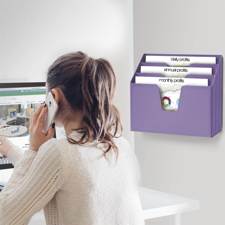 Acrimet Unterlagenhalter Dreifach Horizontalen (Solide Lila Farbe), Solide Lila