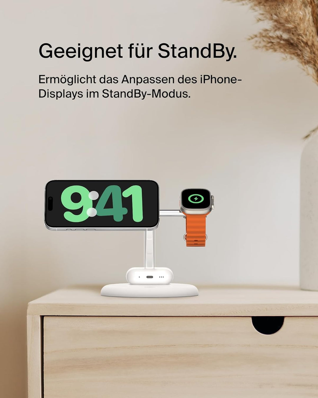 Belkin BoostCharge Pro Kabellose 3-in-1-Ladestation mit Qi2, 15W, MagSafe Kompatibel, Ladegerät Indu