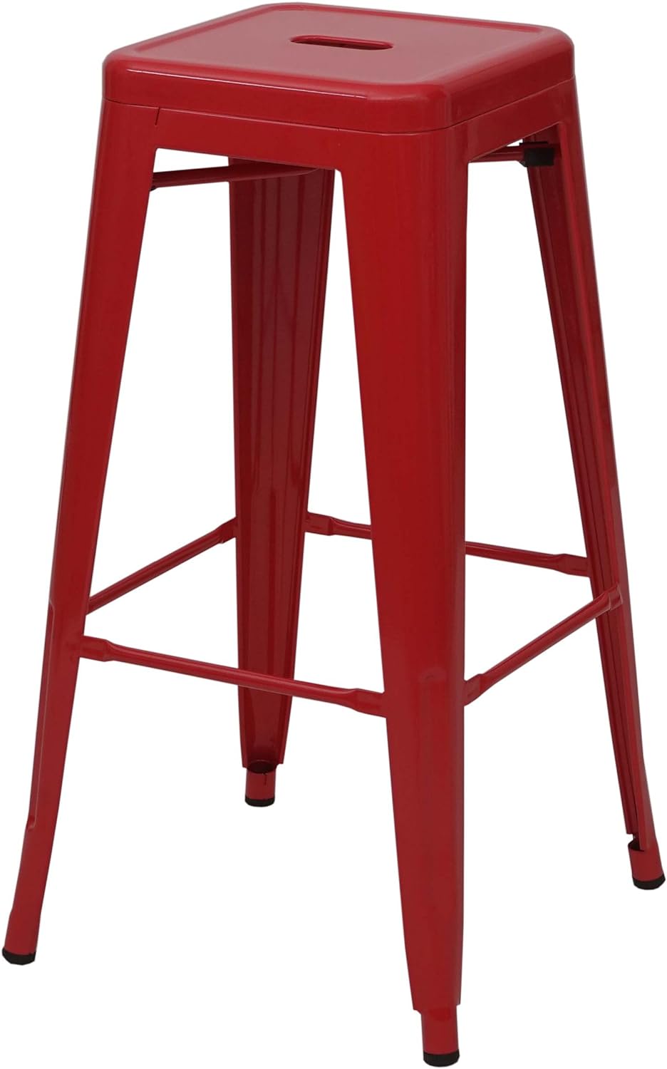 Mendler Barhocker HWC-A73, Barstuhl Tresenhocker, Metall Industriedesign stapelbar - rot, Rot