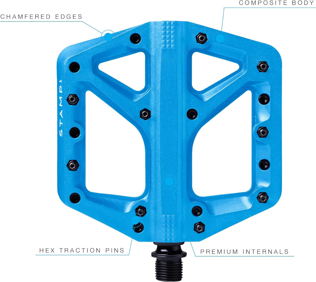 Crankbrothers Stamp Flat BMX/MTB Fahrradpedal – Plattform-Fahrradpedal, minimales Profil, Verstellba