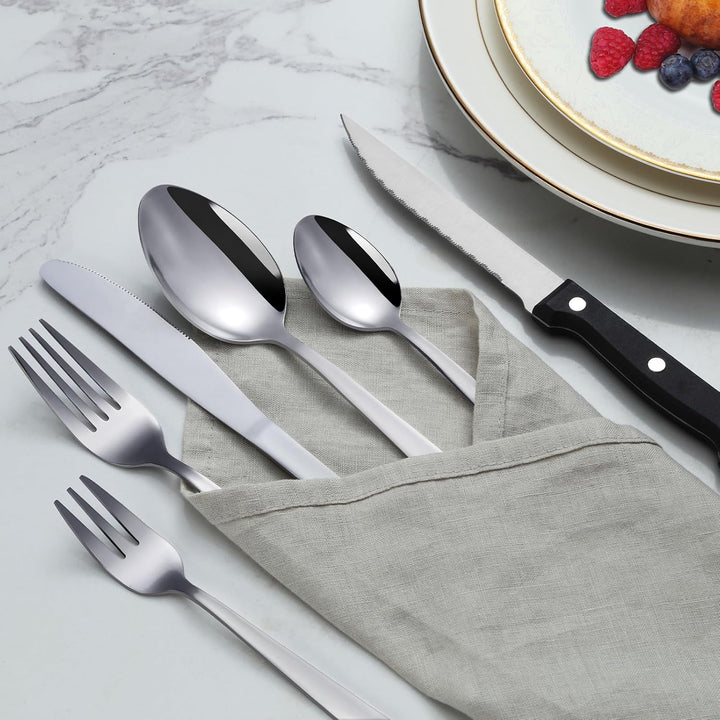 Pleafind Besteck Set, 36 Teilig Besteck für 6 Personen, Hochwertiges Besteckset aus Edelstahl, Beste