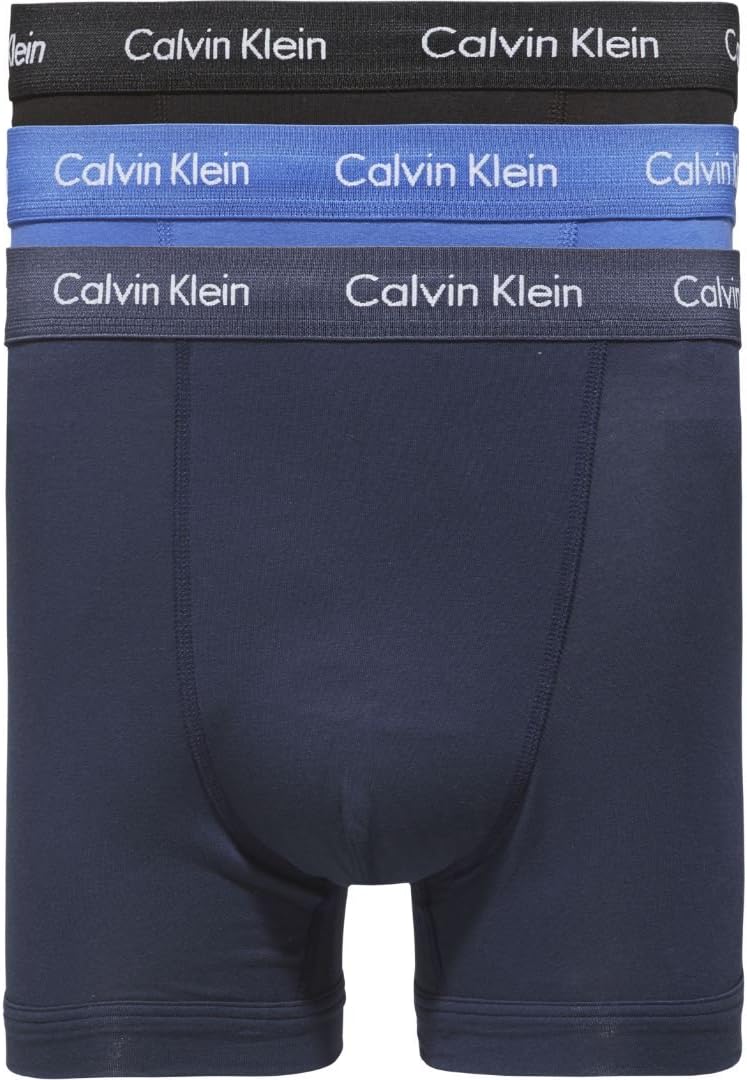 Calvin Klein Herren 3er Pack Boxershorts Trunks Unterwäsche XL Multicolour (C-black/Blu/Blu Other Ve