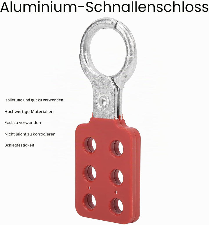 10 Stück Verriegelungshaspe, 6 Löcher Aluminium Lock Out Haspe Sicherheitsschloss Haspen Lock lockin