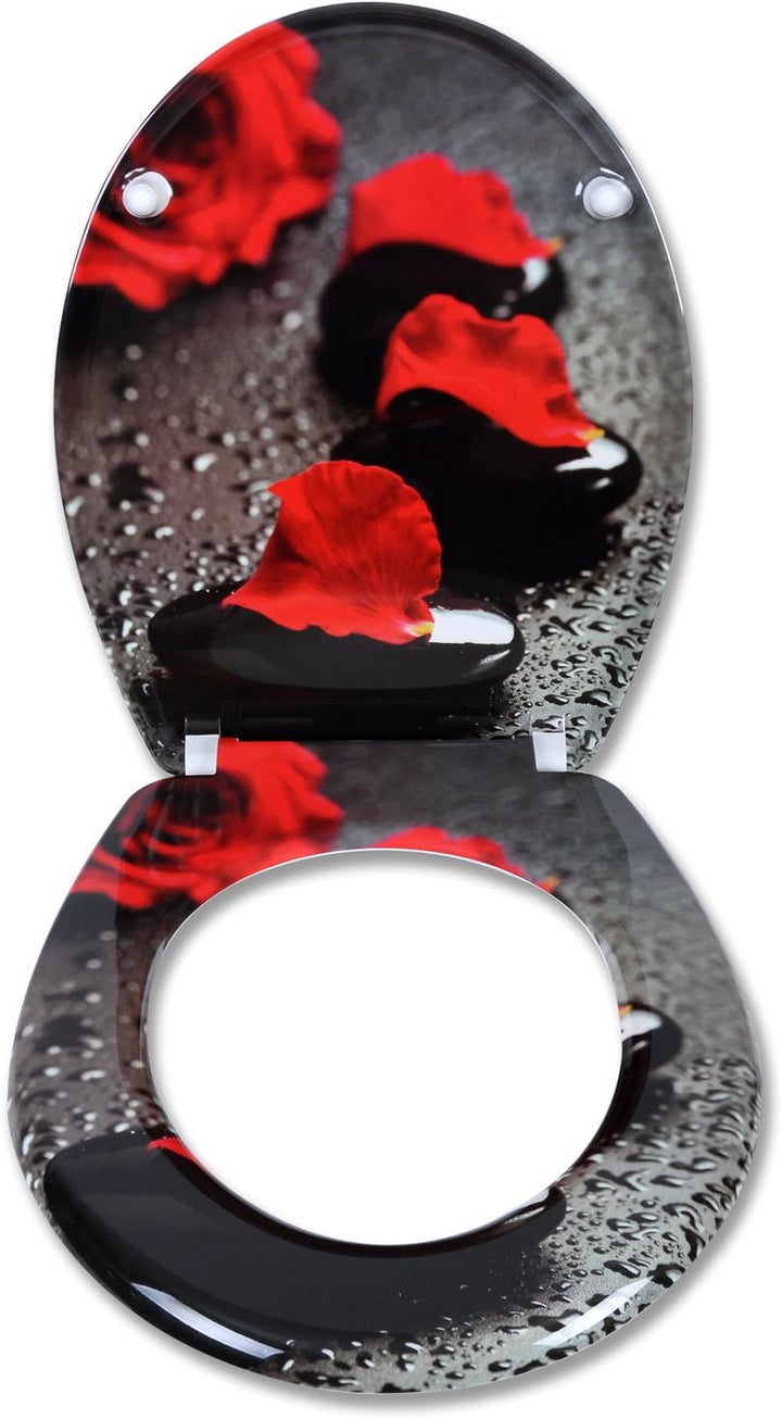 WOLTU WC Sitz mit Absenkautomatik,Toilettensitz Motiv, Toilettendeckel aus Duroplast, Stable Klodeck