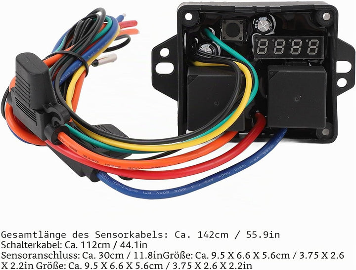 Digitaler Thermatischer Lüfterschaltersatz, 12V 24V Einstellbare Temperatur, Digitaler Kühlerlüfter-