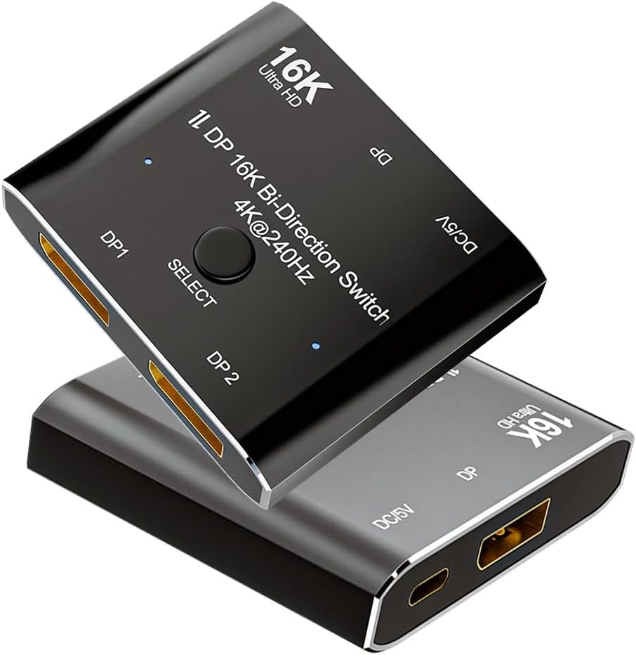 chenyang DisplayPort 16K Switch Splitter HUB 2 in 1 Out unterstützt bidirektionale Anzeige HDCP SST