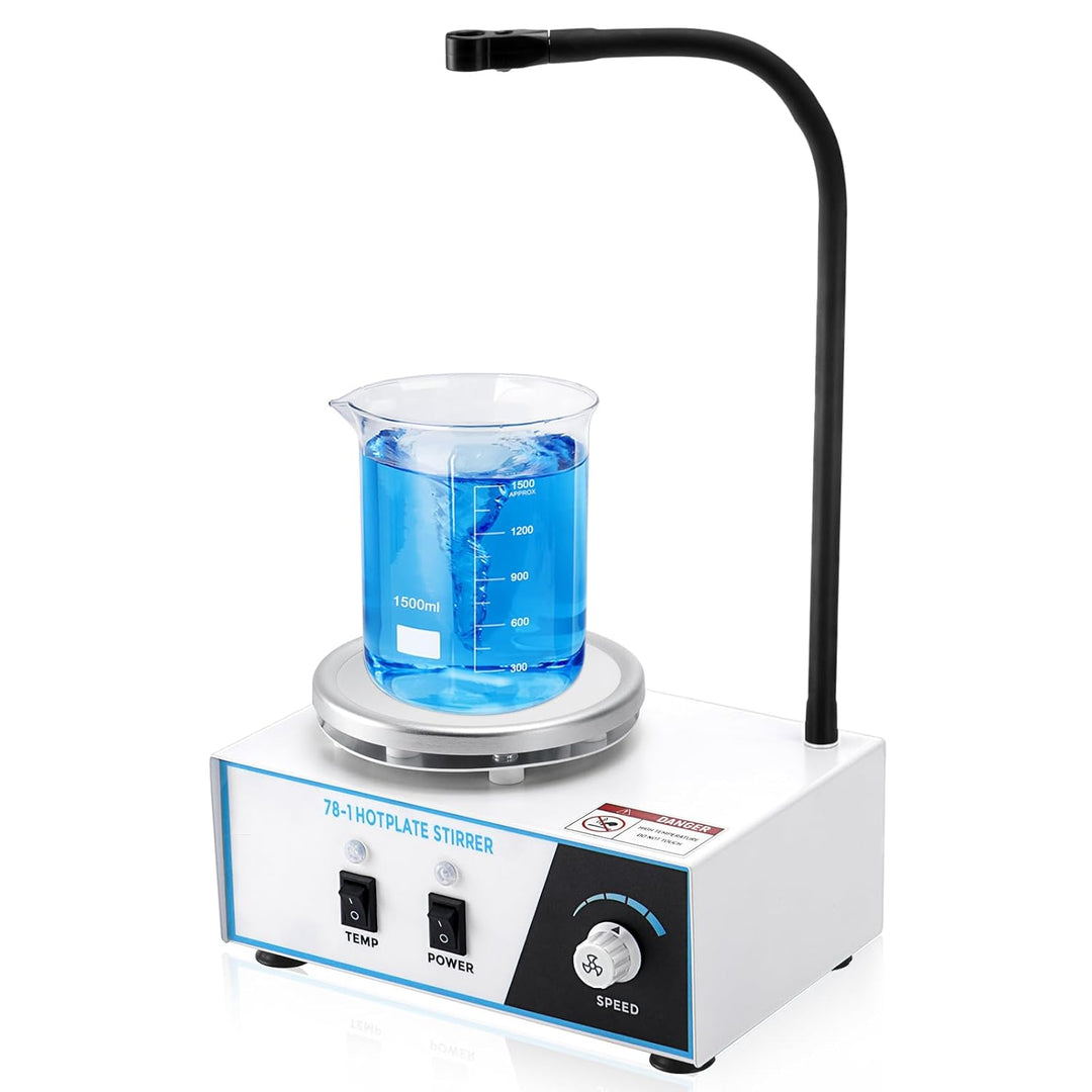 1.5L Magnetrührer mit Heizplatte, 100-2600 rpM 280°C 120mm mit PT1000-Sensor Biegbare Halterung, Mag