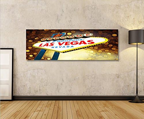 islandburner Bild Bilder auf Leinwand Vegas Panorama XXL Poster Leinwandbild Wandbild Art up Your Li