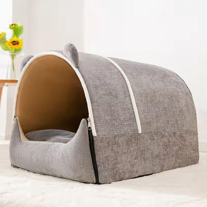 Kuschelhöhle - Schlafplatz für Katzen und Hunde (L, Blau) L Blau, L Blau