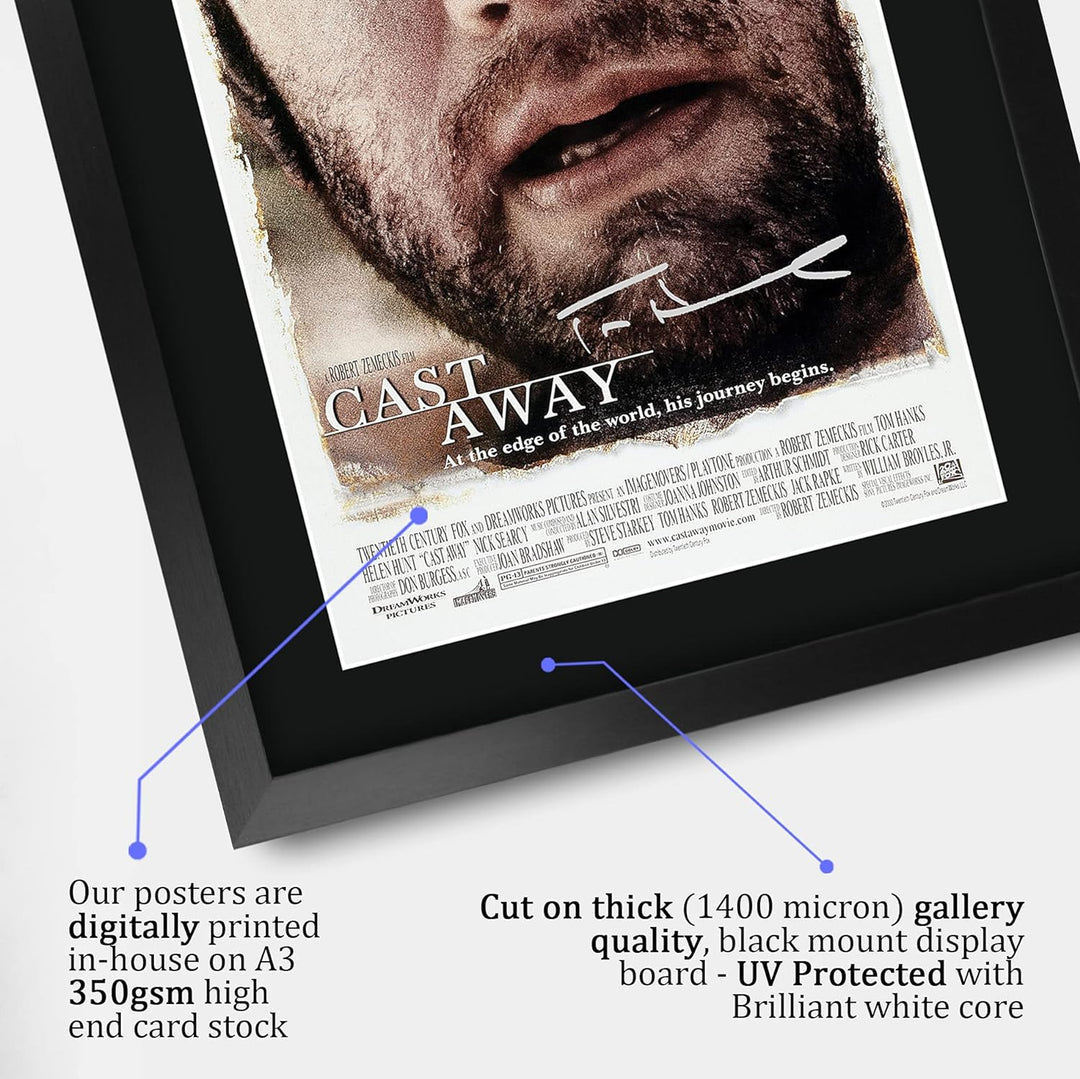 HWC Trading Cast Away A3 Gerahmte Signiert Gedruckt Autogramme Bild Druck-Fotoanzeige Geschenk Für T