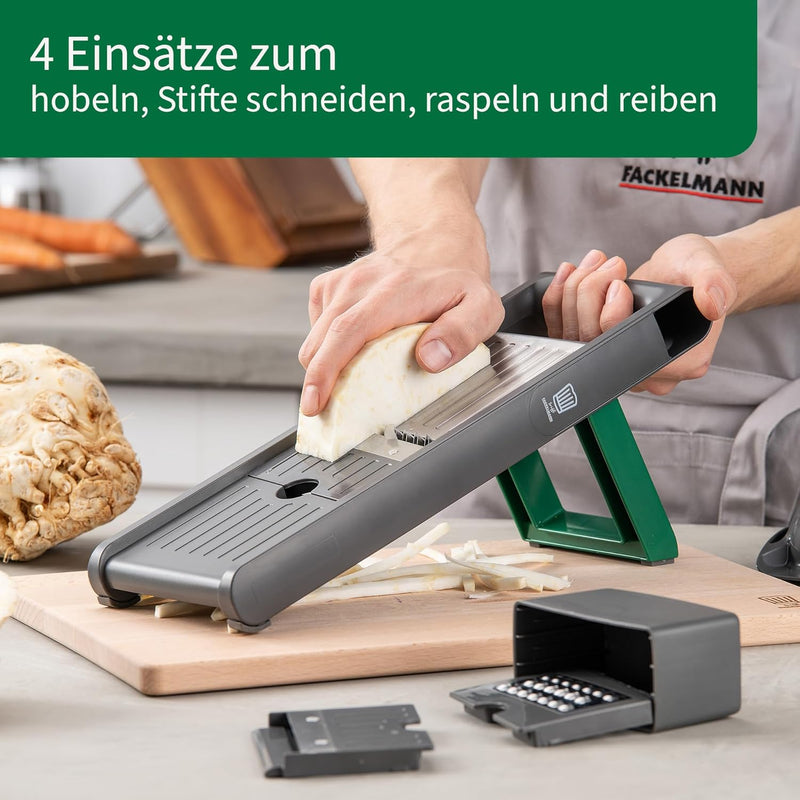 Chefkoch Gemüsehobel 6-teilig – Mehrzweck Gemüseschneider zum Reiben, Hobeln, Raspeln & Julienne – I