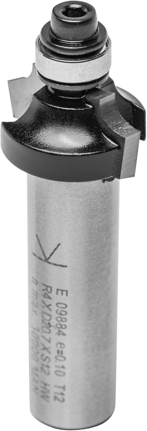 ENT 09884 Viertelstabfräser HW, Schaft (S) 12 mm, Durchmesser (D) 20,7 mm, NL 9,5 mm, R 4 mm, SL 40