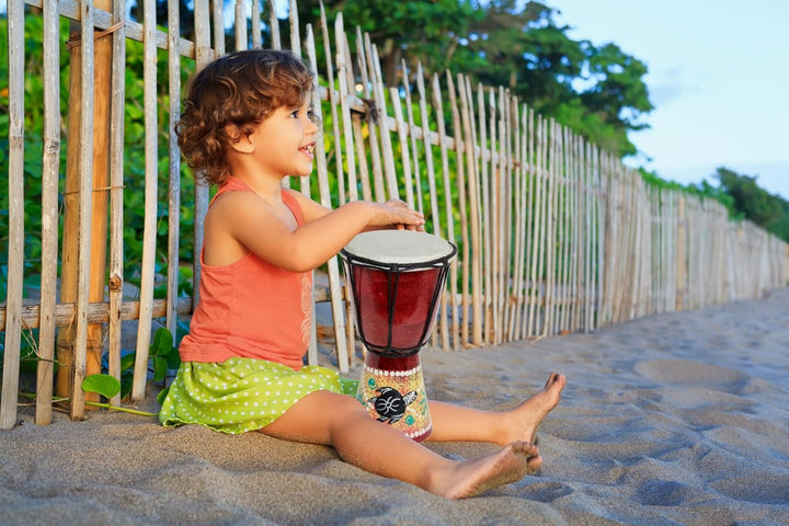 20cm Schildkröte Bemalt Djembe Trommel Bongo Drum Handtrommel Buschtrommel Percussion Kinder Fair Tr