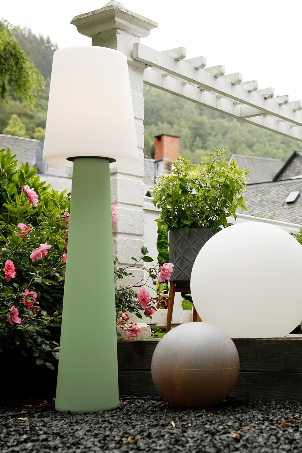 8 seasons design Solar LED Stehlampe No. 1-160cm gross (Mint), warmweisses Licht, Solarlampe mit Däm