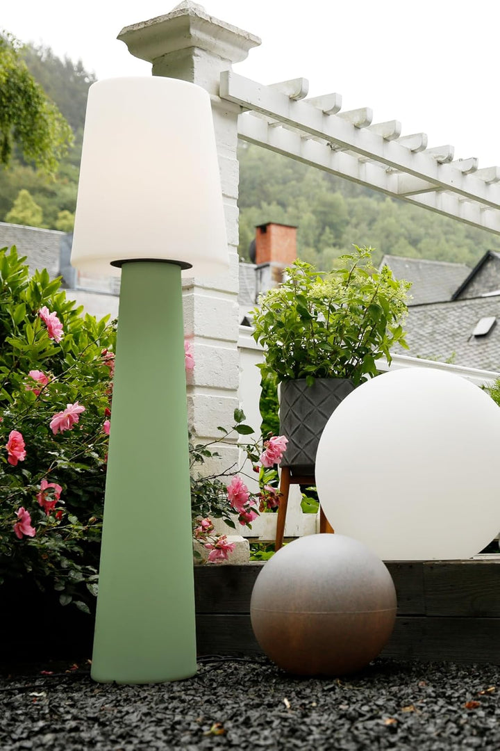 8 seasons design Solar LED Stehlampe No. 1-160cm gross (Mint), warmweisses Licht, Solarlampe mit Däm