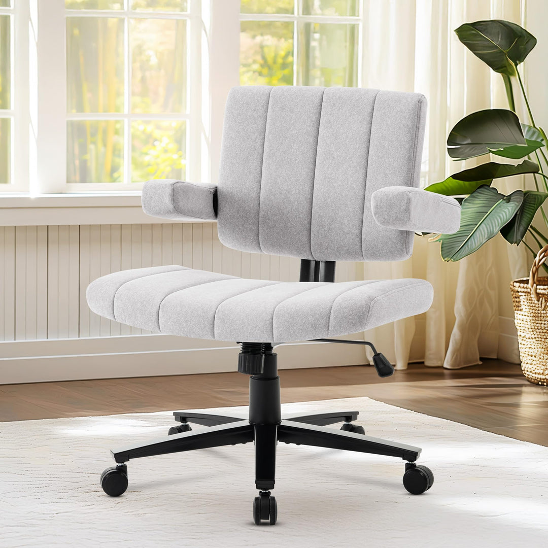 Criss Cross Chair mit Rädern, verstellbarebreite Armlehne Criss Cross Chair, Anti-Grip-StoffKomfort