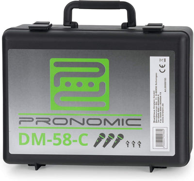 Pronomic DM-58-C Vocal Mikrofon 3er Set im Koffer - 3 dynamische Mikrofone mit Nieren-Charakteristik