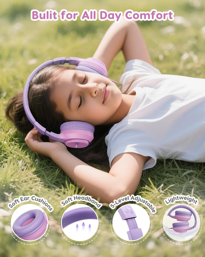 awatrue Kinder Kopfhörer, 74/85/94dB Sichere Lautstärke Kopfhörer Kinder mit Kabel, Stereo Sound, Fa