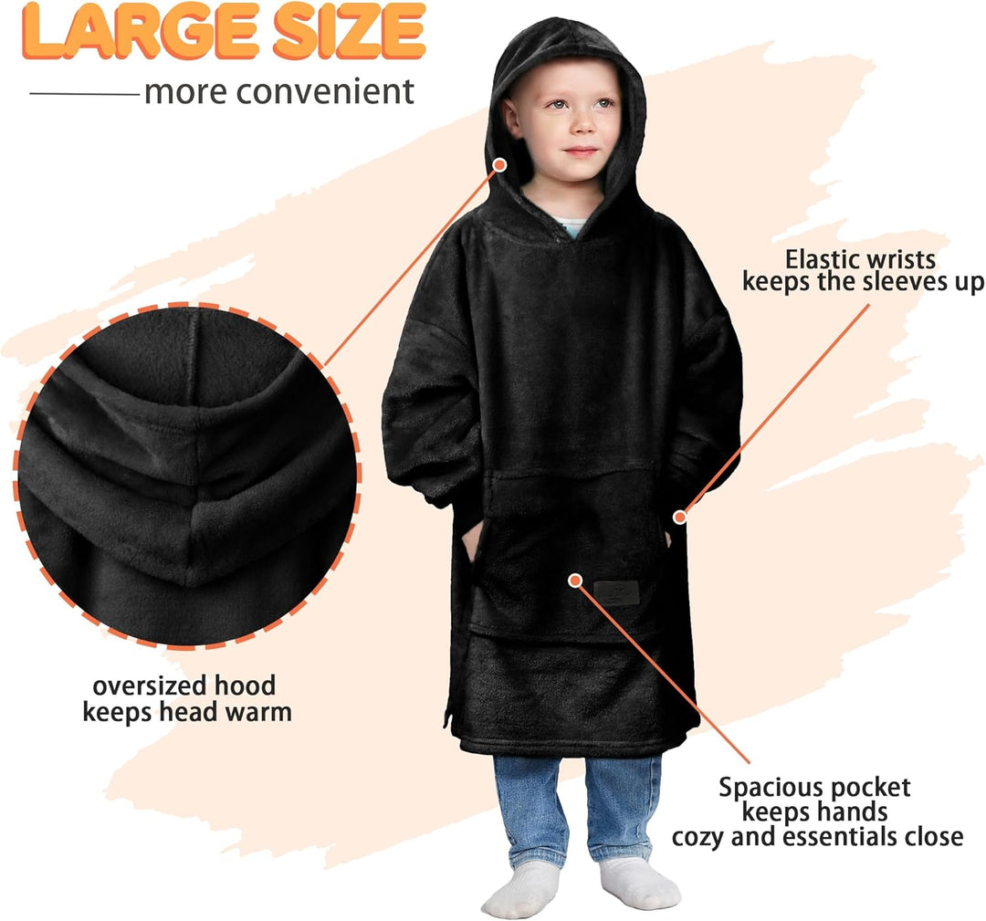 Catalonia Classy Kinder Hoodie Decke, übergrosse Kuschel Hoodie Kinder, Mädchen Jungen Kuschel Fleec