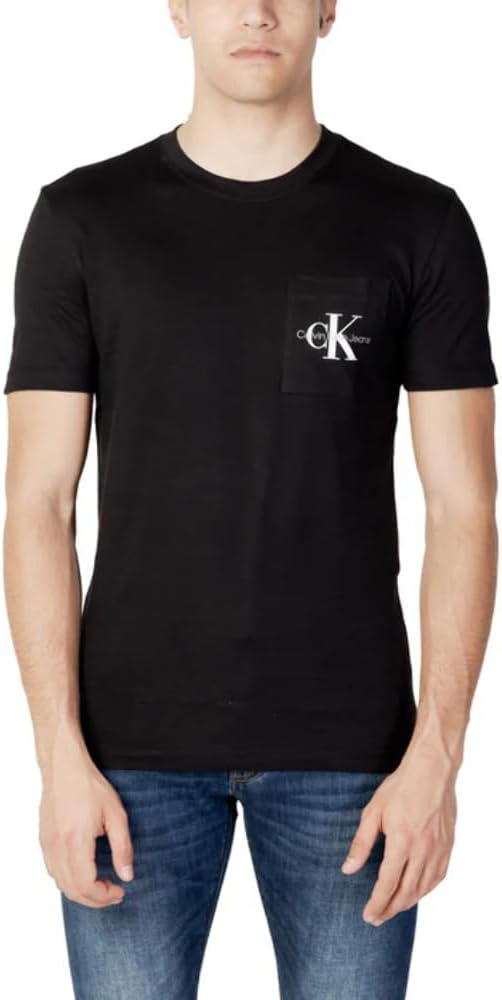 Calvin Klein Herren T-Shirt Kurzarm Core Monologo Rundhalsausschnitt S Schwarz (Ck Black), S Schwarz