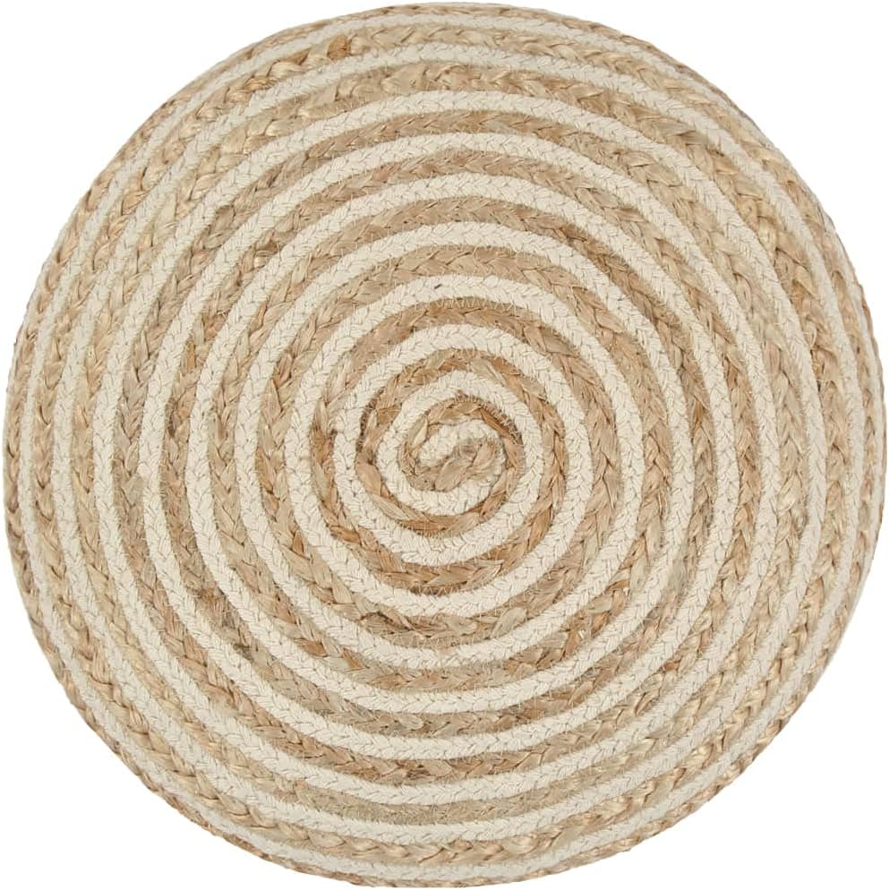 Hand gestrickter Puff, Ottoman für Wohnzimmer und Schlafzimmer, Flechtoptik, Couch Hocker, Sitzgeleg