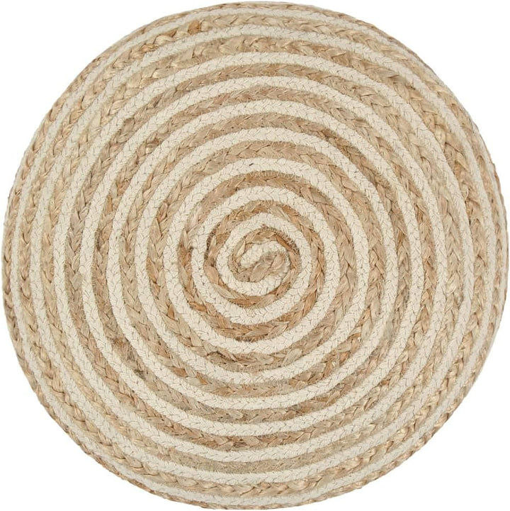 Hand gestrickter Puff, Ottoman für Wohnzimmer und Schlafzimmer, Flechtoptik, Couch Hocker, Sitzgeleg