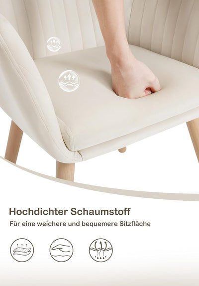 WOLTU Esszimmerstühle BH95cm-2 2er Set Küchenstuhl Wohnzimmerstuhl Polsterstuhl Design Stuhl mit Arm