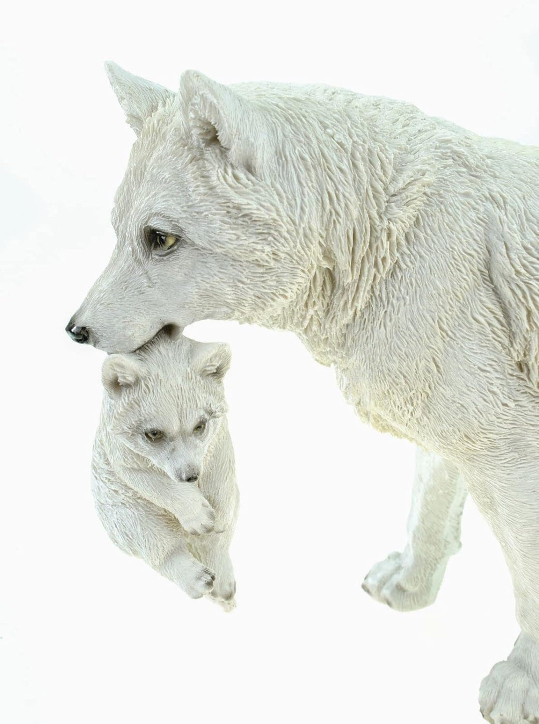 VOGLER Joh. Vogler GmbH Dekofigur Wolf mit Jungem im Maul 30 cm Figur Weiss Tierfigur