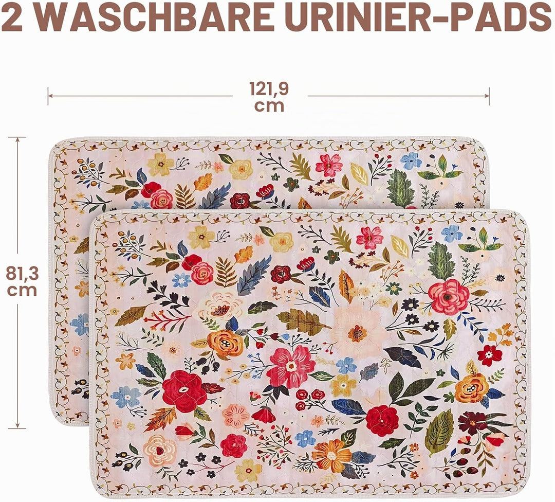 Waschbare Urinierunterlagen für Hunde,2 Stück,Wiederverwendbare Welpen-Trainingsunterlagen,122x81cm,