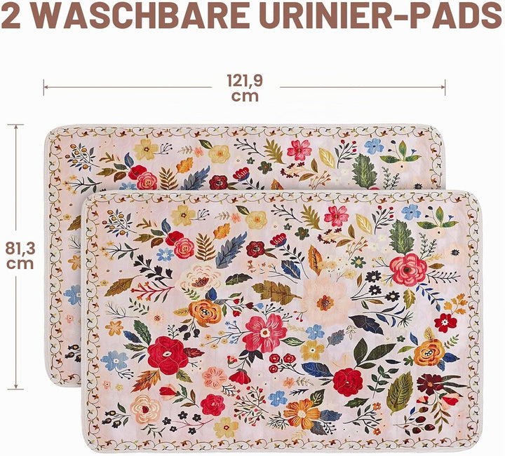 Waschbare Urinierunterlagen für Hunde,2 Stück,Wiederverwendbare Welpen-Trainingsunterlagen,122x81cm,